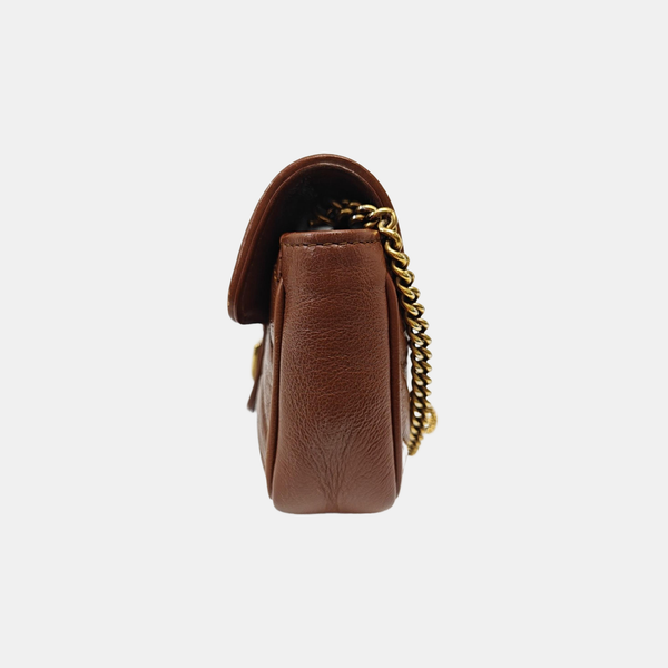 GG Marmont Mini Quilted Calfskin Brown