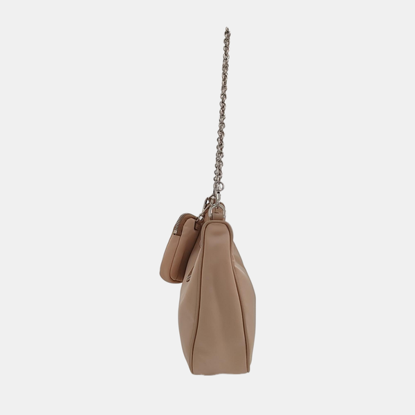 Authenticated pre-owned Re-Edition2005 Nylon Beige - Shoulder Bag at Looply