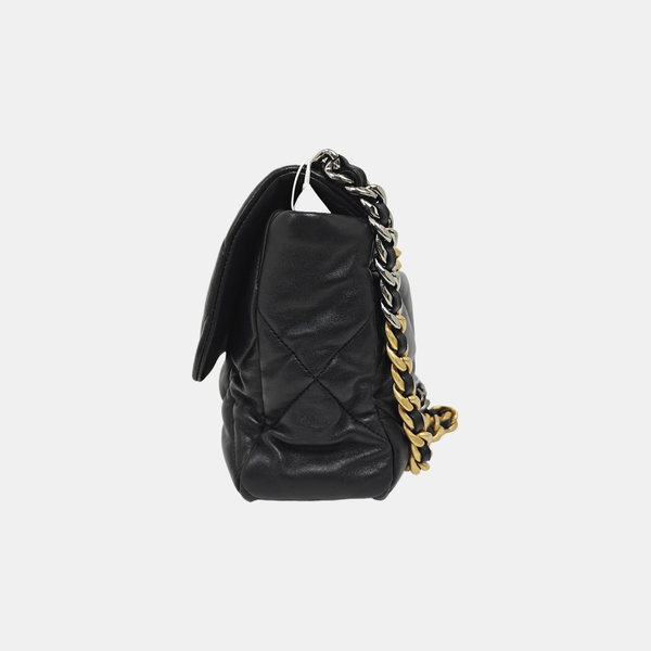 CHANEL 19 Large Quilted Lambskin Black