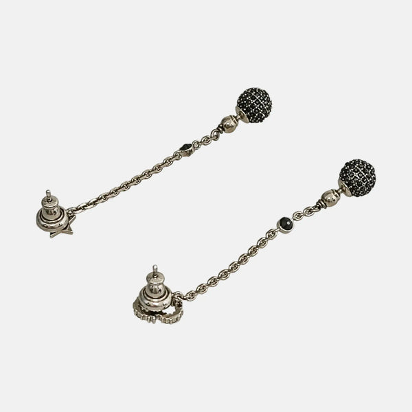 La Petite Tribale Metal Silver Stud Earrings