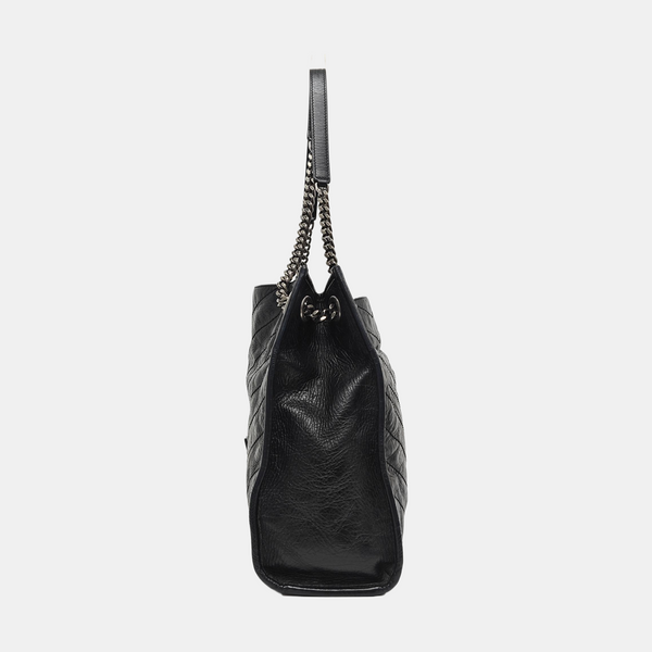 NIKI Medium Chevron Calfskin Black