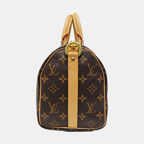 SPEEDY 25 Monogram Coated Canvas Brown