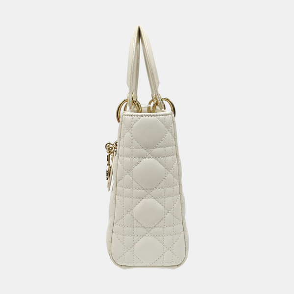 Lady Dior Small Cannage Lambskin White