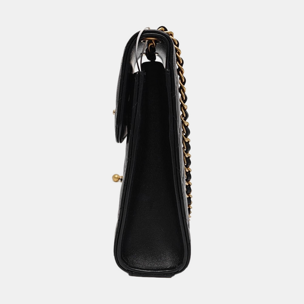 Quilted Lambskin Shoulder Bag Black