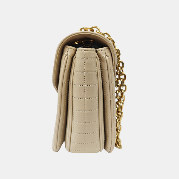 C Medium Quilted Calfskin Beige