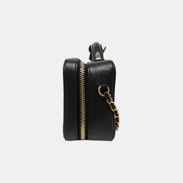 FILIGREE Small Quilted Grained Calfskin Black