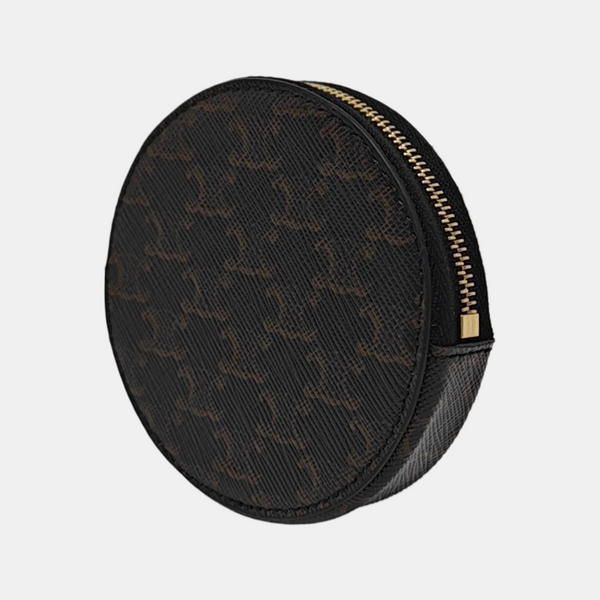 Authenticated pre-owned TRIOMPHE CANVAS Leather Black - Clutch at Looply