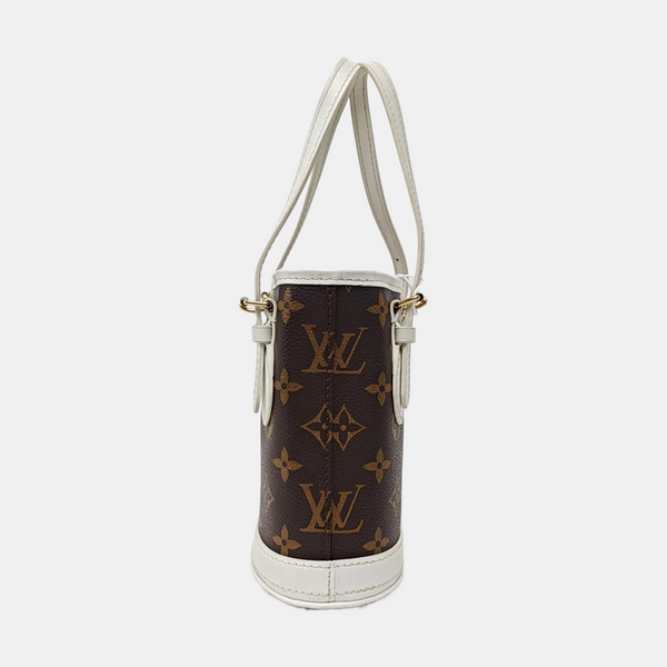 BUCKET Nano Monogram Coated Canvas Brown