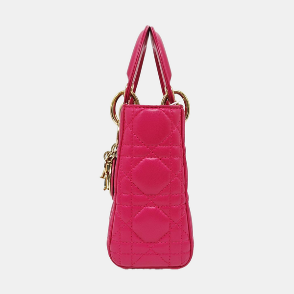 Lady Dior Mini Cannage Lambskin Red