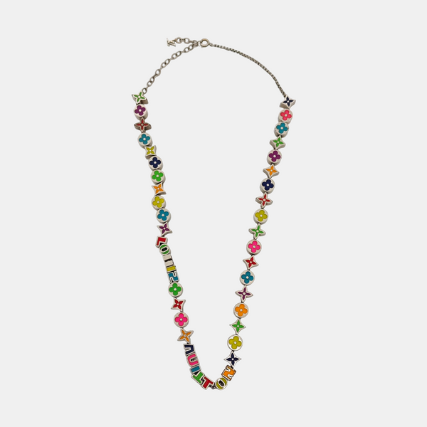 LV COLORS BEADS Metal Silver Necklace