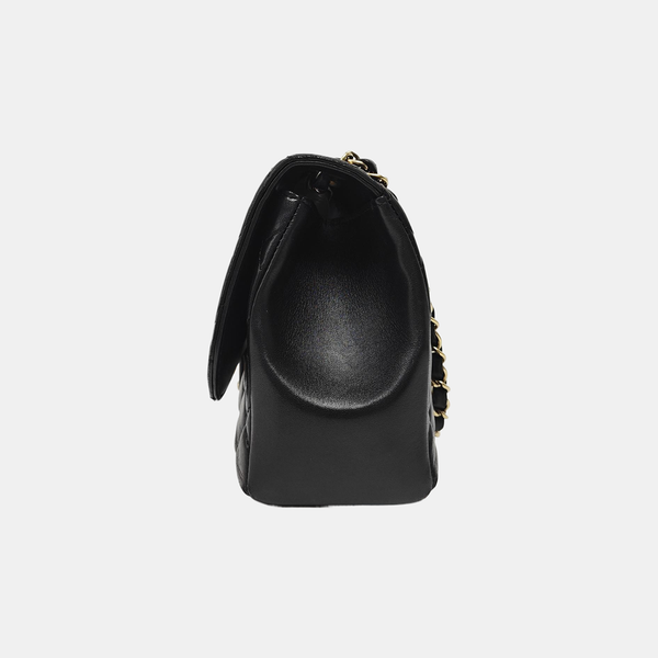 CLASSIC SINGLE FLAP Medium Quilted Lambskin Black
