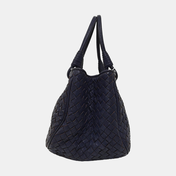 Lambskin Top Handle Bag Blue