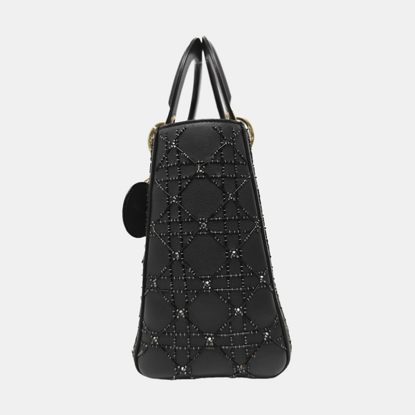 Lady Dior Medium Cannage Lambskin Black