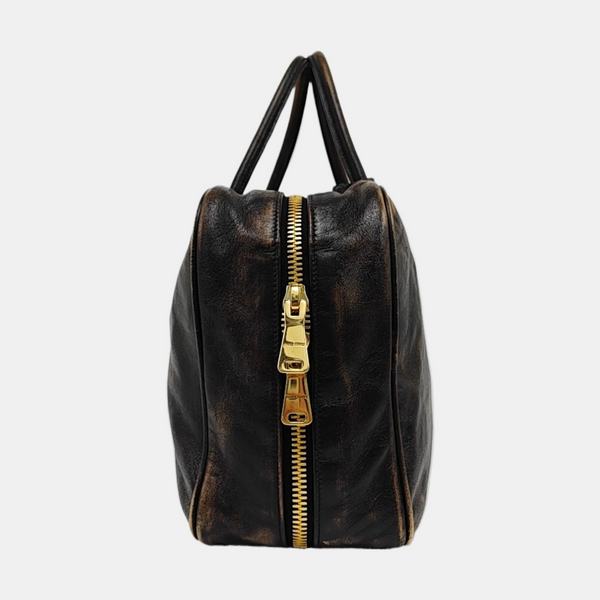 Authenticated pre-owned Beau Large Calfskin Brown - Top Handle Bag at Looply