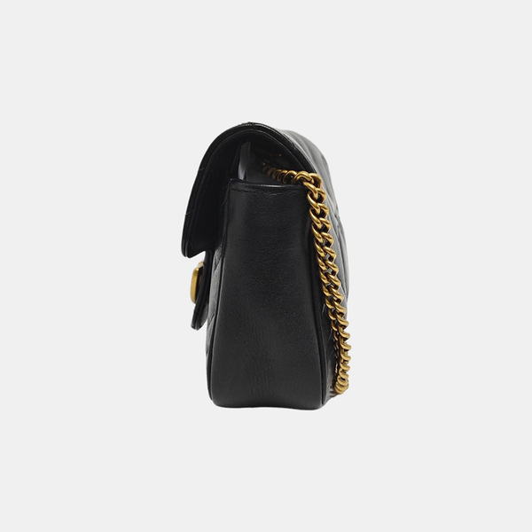 GG Marmont Mini Quilted Calfskin Black