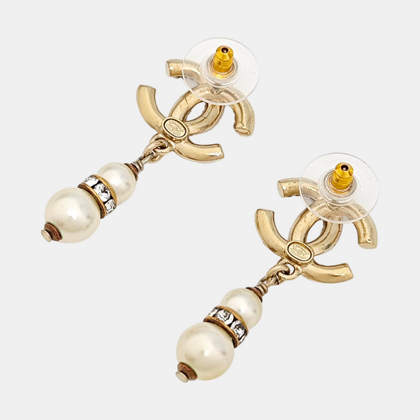 CC Logo Metal Gold Earrings