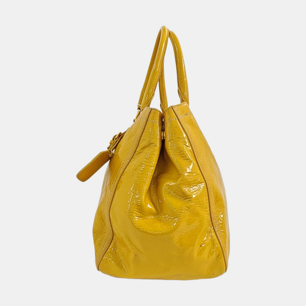 Patent Leather Shoulder Bag Yellow