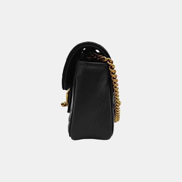 GG Marmont Mini Quilted Calfskin Black