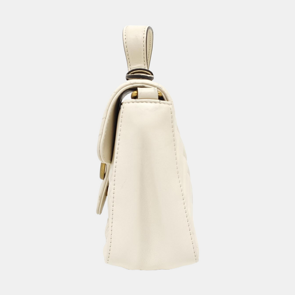 GG Marmont Mini Quilted Calfskin White