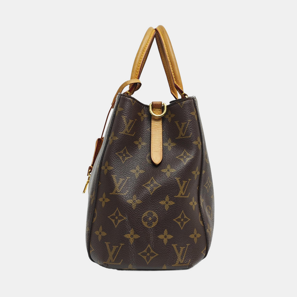 MONTAIGNE MM Monogram Coated Canvas Brown