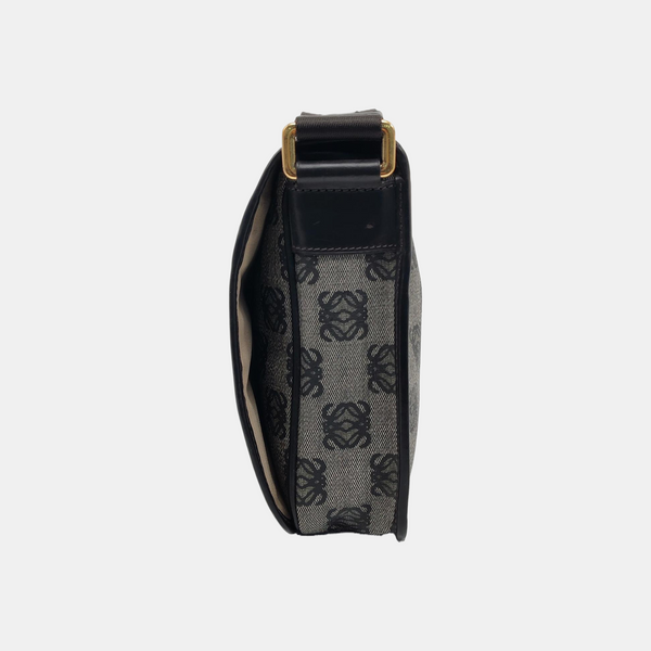 Monogram Coated Canvas Shoulder Bag Gray
