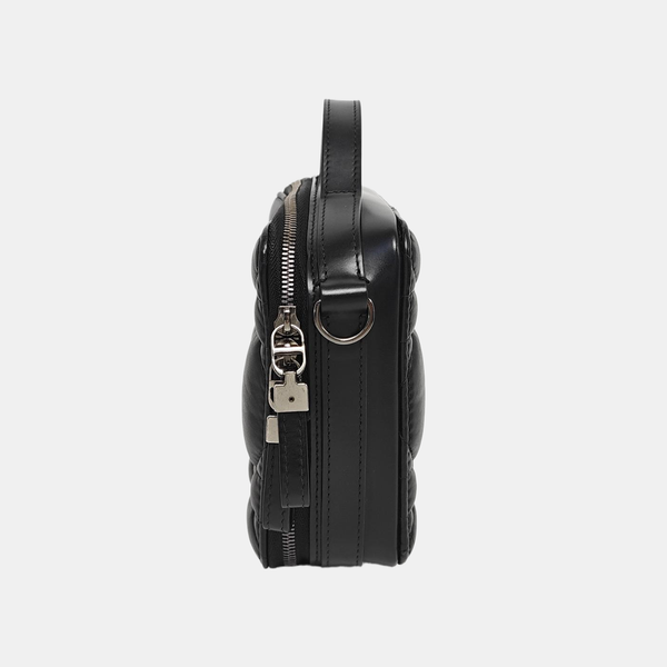 Cannage Calfskin Shoulder Bag Black