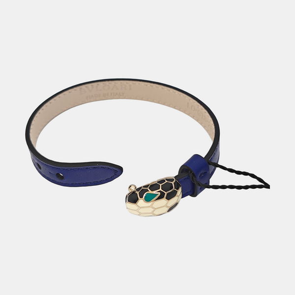SERPENTI Leather Blue Bangle