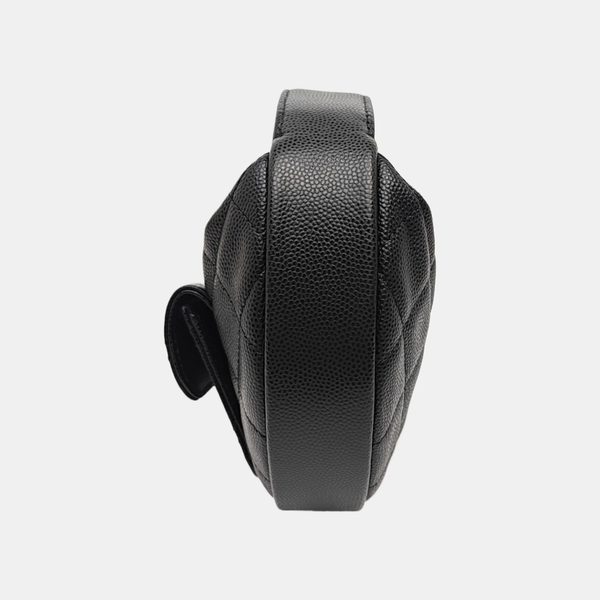 Quilted Grained Calfskin Top Handle Bag Mini Black