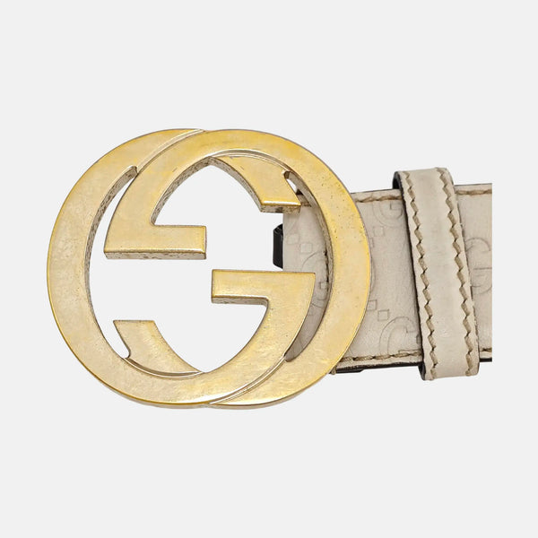 Leather Belt White