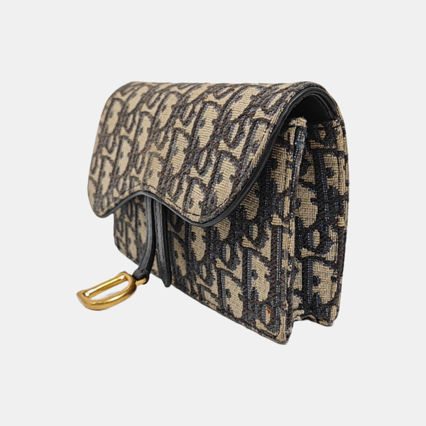 Saddle Mini Oblique Canvas Blue