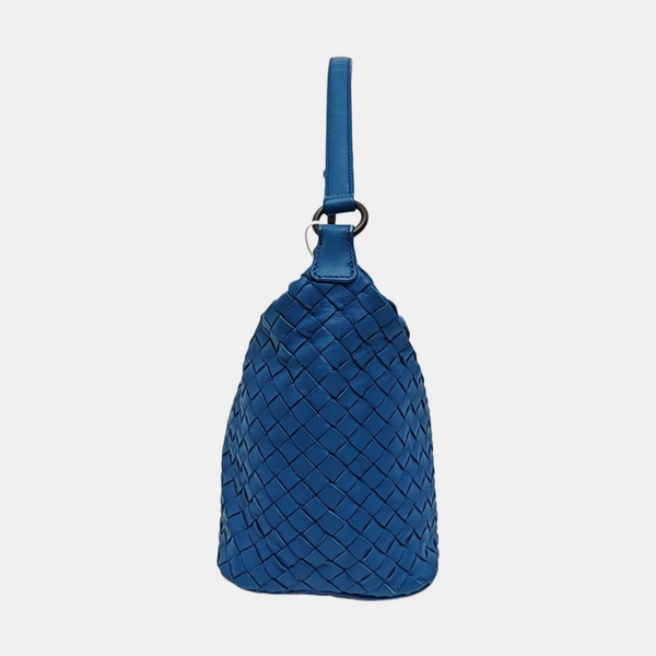 Lambskin Top Handle Bag Blue