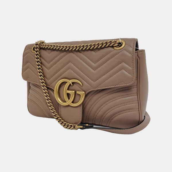 GG Marmont Large Quilted Calfskin Beige