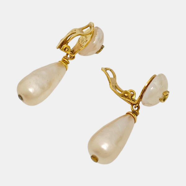 Metal White Clip On Earrings