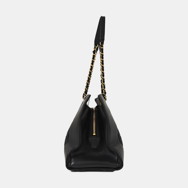 Quilted Lambskin Tote Bag Black