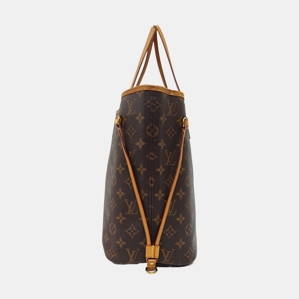 NEVERFULL MM Monogram Coated Canvas Brown