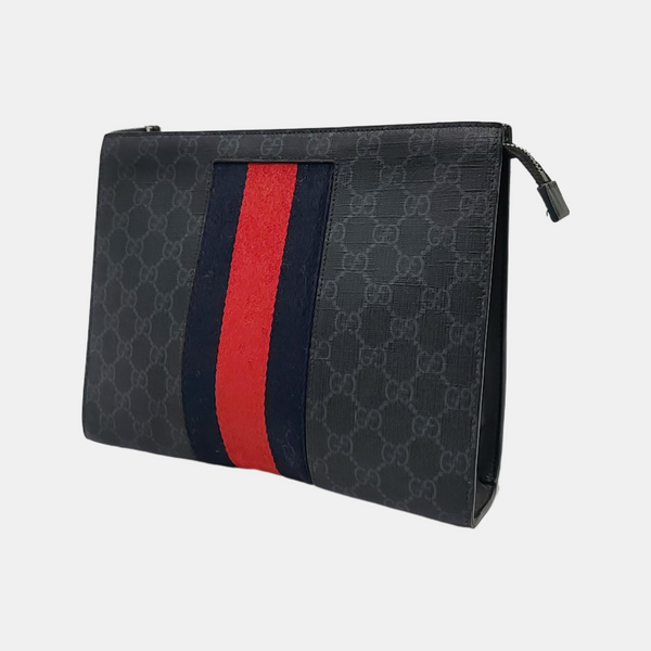 GG Supreme Monogram Coated Canvas Gray