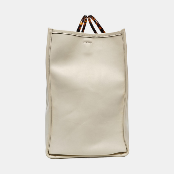 Bolsa Sunshine grande de piel de becerro blanca