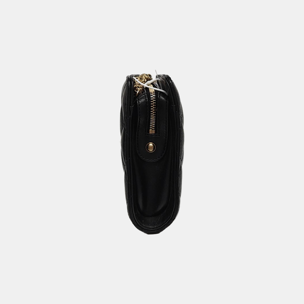 Quilted Lambskin Top Handle Bag Black