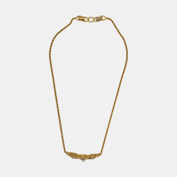 Twist Round Metal Gold Necklace