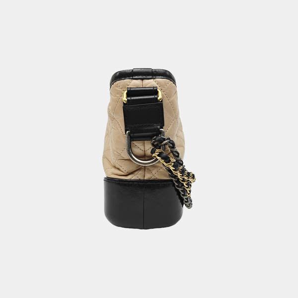 GABRIELLE Small Quilted Calfskin Beige