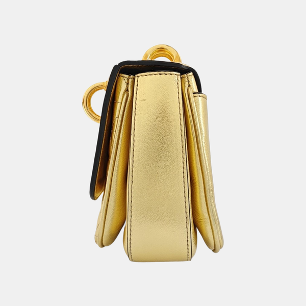 Quilted Calfskin Shoulder Bag Gold