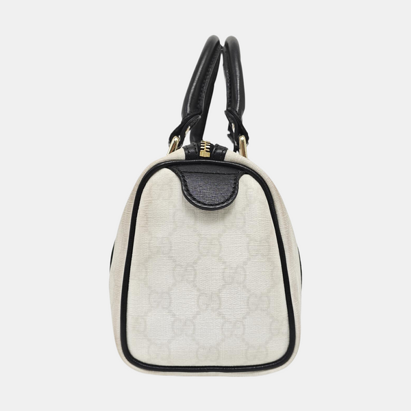 Joy Monogram Coated Canvas White
