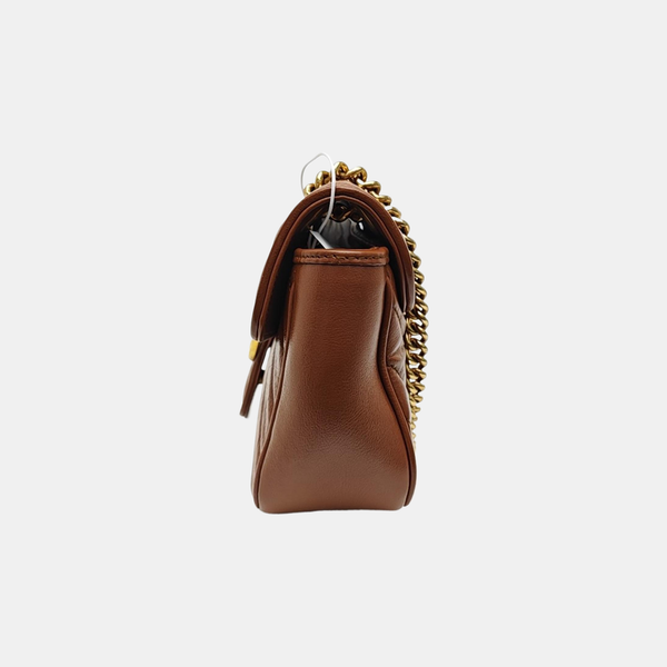 GG Marmont Medium Quilted Calfskin Brown