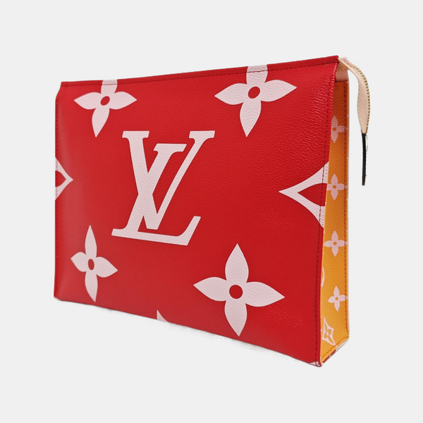 TOILET POCKET 26 Monogram Coated Canvas Red