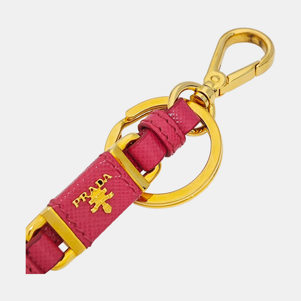 Leather Bag Charm Red