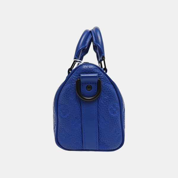 KEEPALL Monogram Calfskin Blue