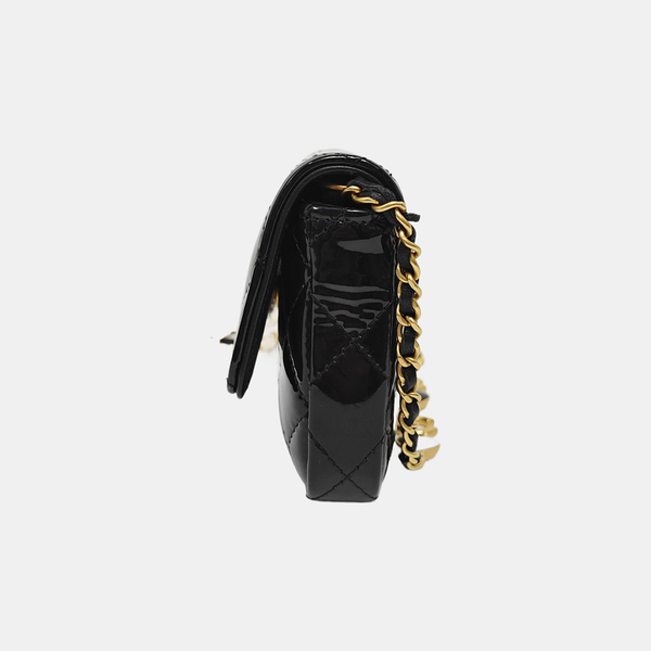 Quilted Patent Leather Black