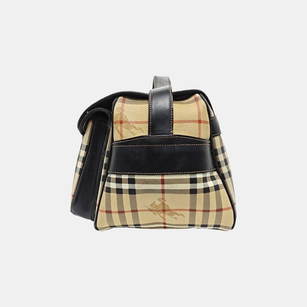 Coated Canvas Shoulder Bag Beige