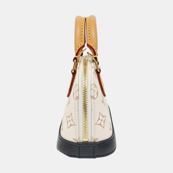 ALMA Super Mini Monogram Coated Canvas Beige