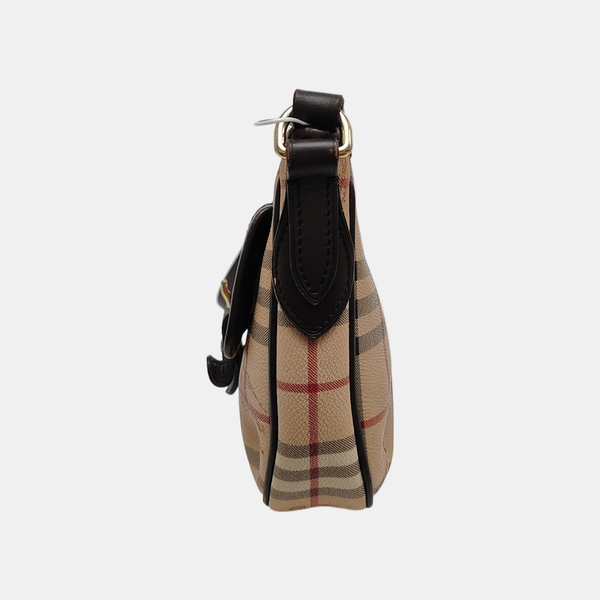 Coated Canvas Shoulder Bag Beige